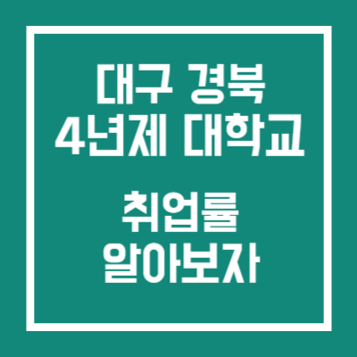 대구 경북 4년제 대학교 취업률