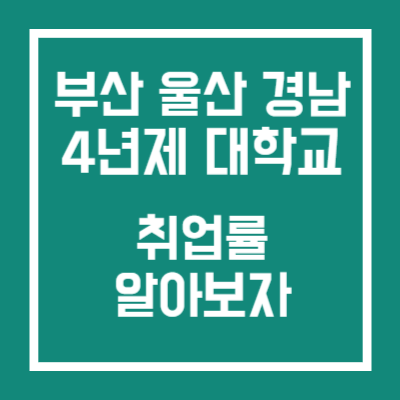 부산 울산 경남 4년제 대학교 취업률