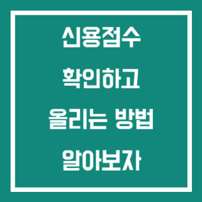 신용점수 확인하고 올리는 법